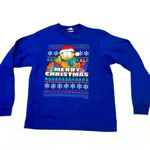 GARFIELD Santa Unisex Christmas Sweatshirt size M (more like Small on adult)